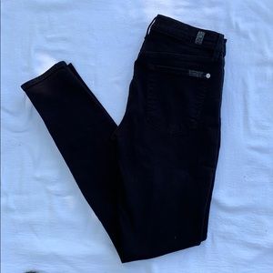 7 For All Mankind ‘The Skinny’ Black Jeans Size 27
